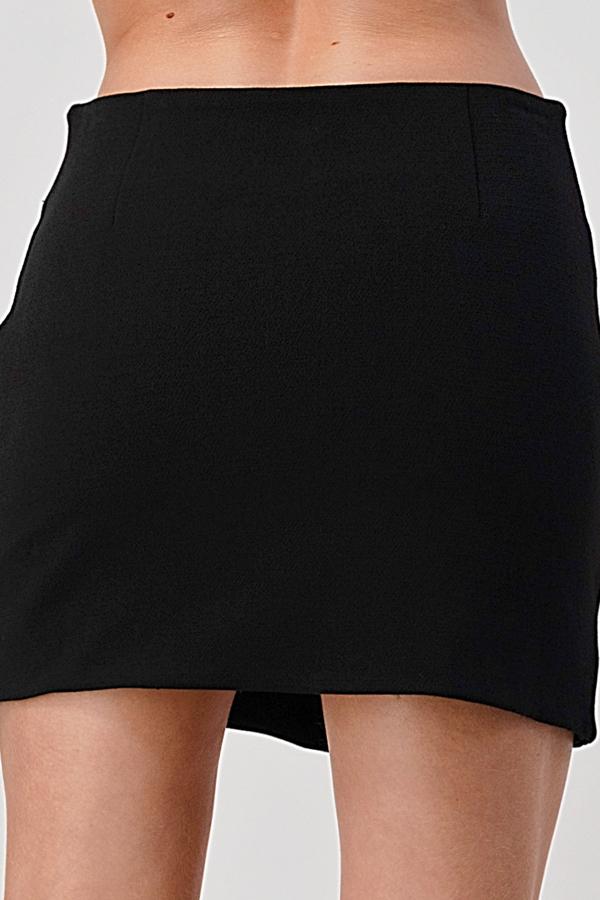 Side Zipper Detail Mini Skirt