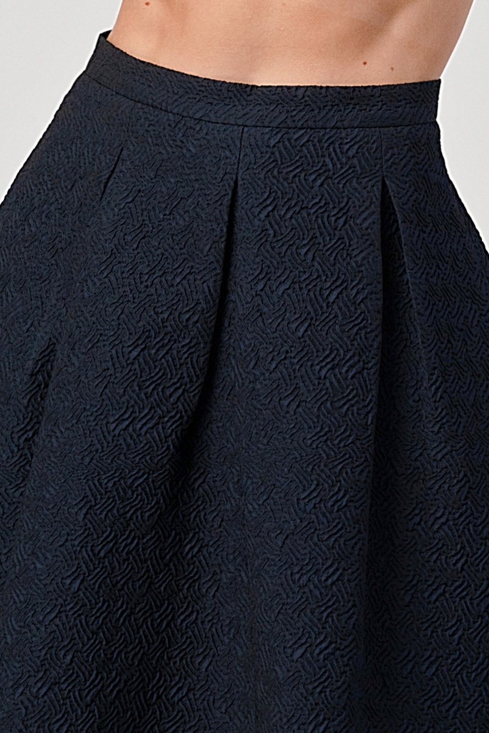 Pleated Waist Mid-Length Puffy Skirt