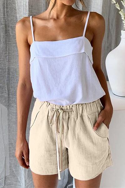 Casual Beige Faylin Women Shorts