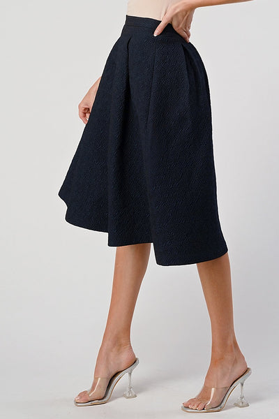 Pleated Waist Mid-Length Puffy Skirt